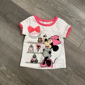 4/20$ DISNEY BABY Minnie Mouse Short Sleeve Top size 0-3 months